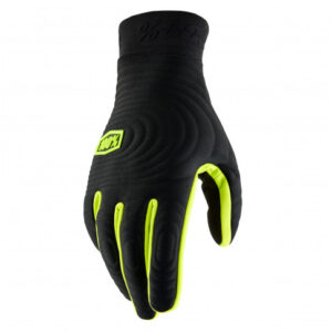 100%, BRISKER XTREME GLOVES BLACK/FLUO YELLOW, ADULT