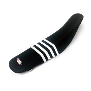 MOTO SEAT, SEAT COVER STRIPES, BLACK WHITE HONDA CRF150R