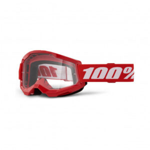 100%, STRATA 2 BRILLE RØD - KLART LINSE, VOKSEN