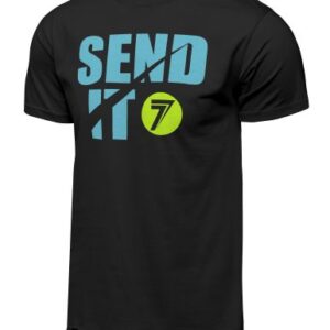 Seven Send It Tee, Black/Cyan