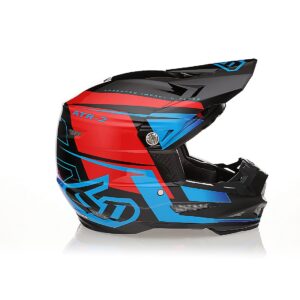6D ATR-2 Mach Helmet, Red/Black/Blue