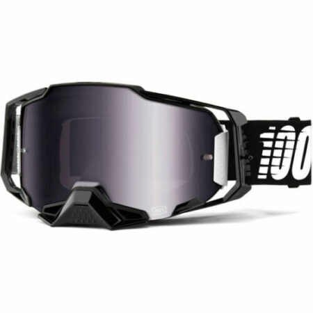 100%, ARMEGA GOGGLE BLACK - SØLV FLASH SPEJEL LENS, VOKSEN